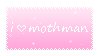 A sparkly I HEART MOTHMAN stamp